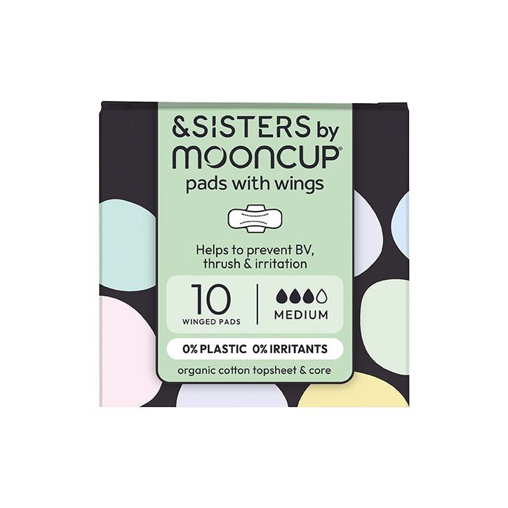 &SISTERS by Mooncup Organic Cotton Period Pads with Wings - Medium 10 Pack - McGrocer