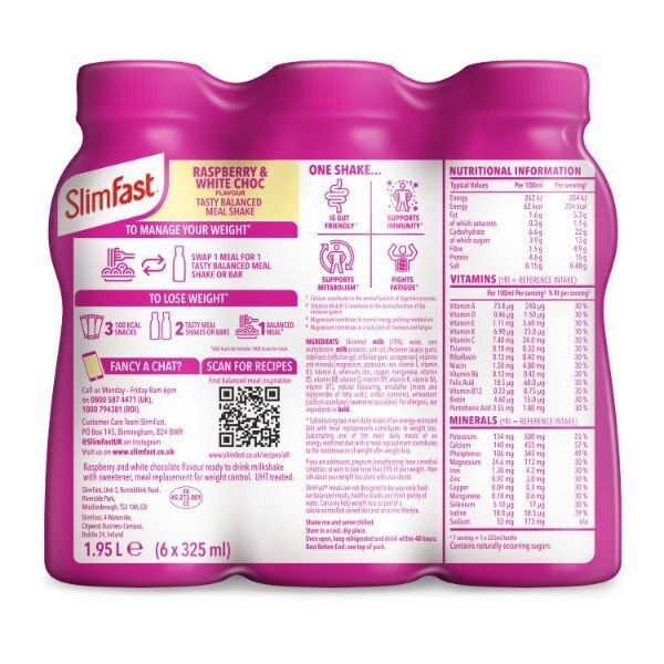 Slimfast Shake Multipack- White Chocolate &amp;amp; Raspberry