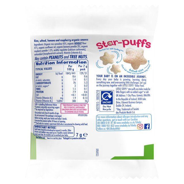 SMA Little Steps Chip-Puffs Banana &amp;amp; Raspberry   7g