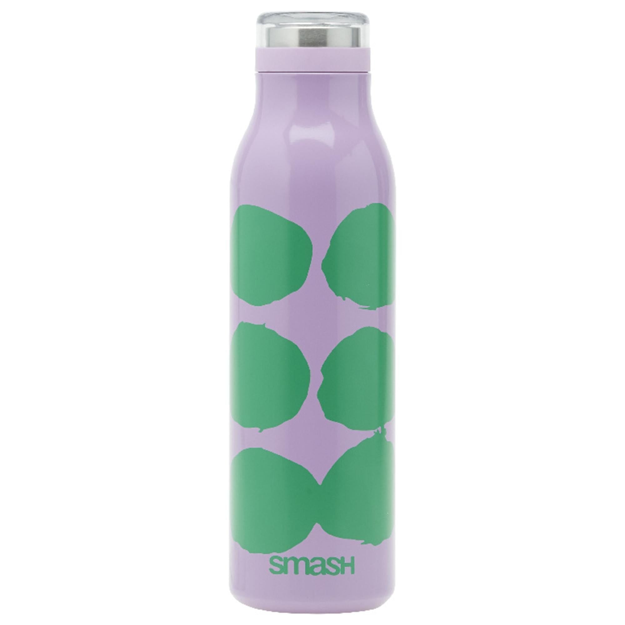 Smash Neon Pop Print Stainless Steel Bottle Green &amp;amp; Purple