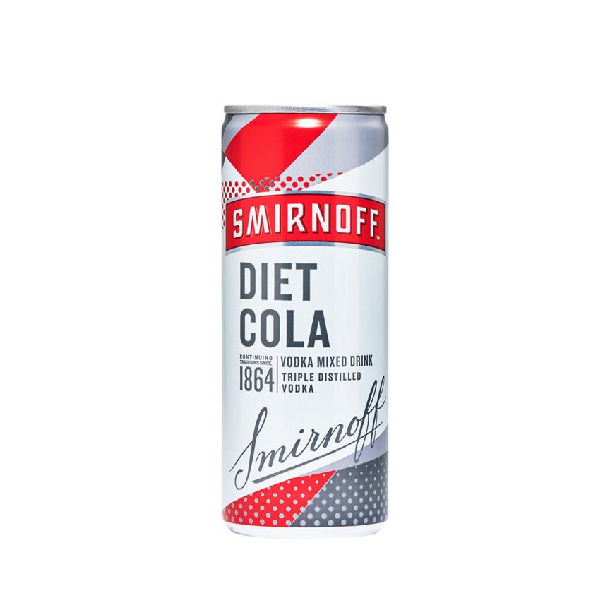 Smirnoff &amp;amp; Diet Cola Vodka Ready to Drink Premix Can 250