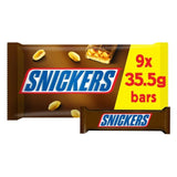 Snickers Caramel Nougat Peanuts &amp;amp; Milk Chocolate Snack Bars Multipack   9 x 35.5g
