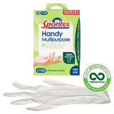 Spontex Handy Multi-Purpose Disposable Gloves Latex Free &amp;amp; Powder Free   100 per pack